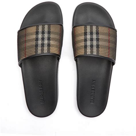 burberry furley check slides
